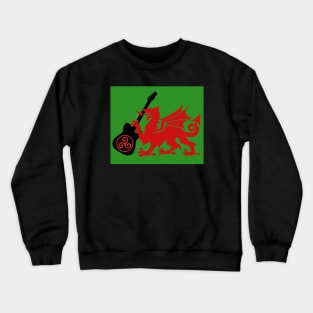 Welsh Celtic Guitar Dragon Crewneck Sweatshirt